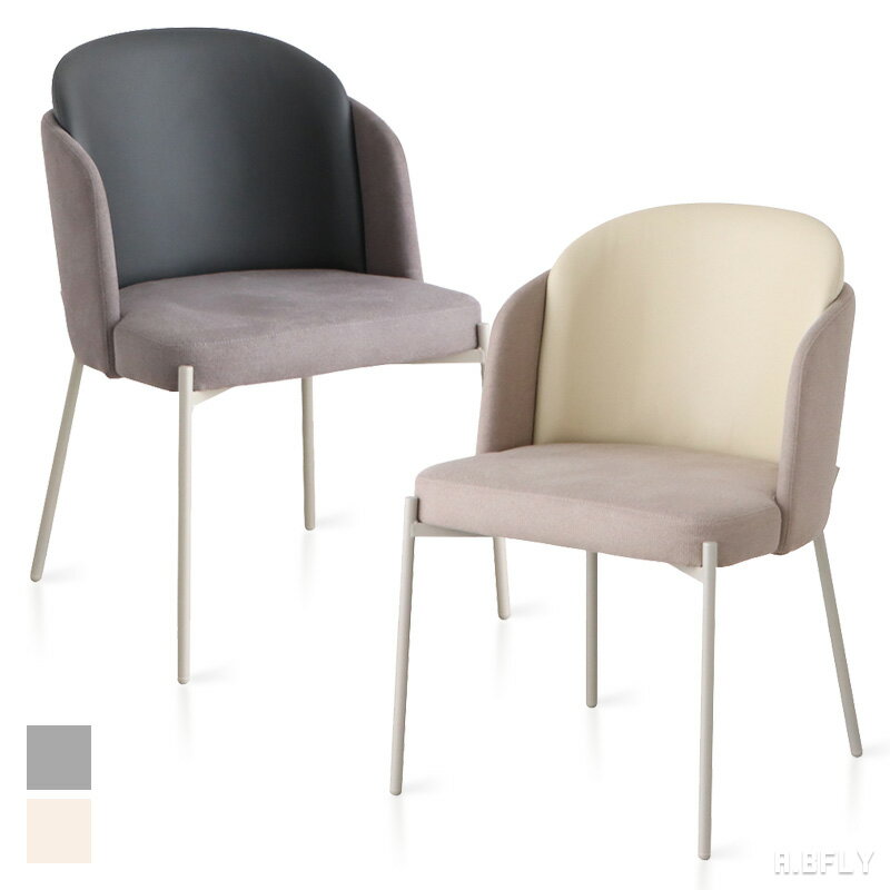 PUレザーとファブリックを組みわせたセミアームタイプのダイニングチェア。 身体に沿うように湾曲した背もたれとセミアームは、快適な座り心地を提供します。 クッション性ある座面が長時間の着座にも適しているため、ワークチェアとしてもおすすめです。...