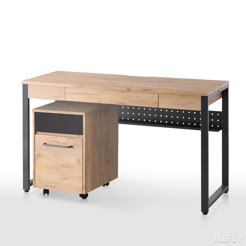 【2点セット】デスク ワゴン セット 幅120cm パソコンデスク pcデスク オフィスデスク 学習机 勉強机 事務机 ワークデスク 収納 引き出し ワゴン 木製 おしゃれ チェスト キャビネット ファイル シャビーナチュラル 黒 ブラック インダストリアル アンティーク シンプル