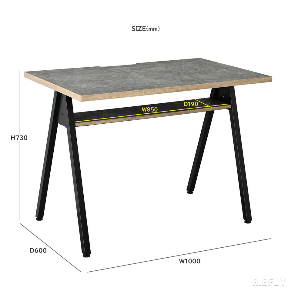 デスク 幅100cm シンプル モダン ブラック グレー ナチュラル パソコンデスク ワークデスク ゲーミングデスク 書斎机 収納 北欧 ミッドセンチュリー 勉強机 コードスリット付き 棚付き