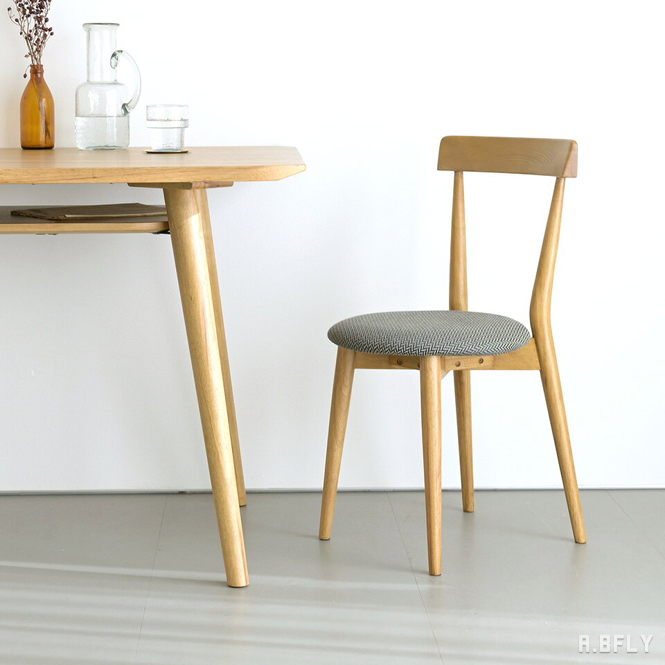 樂天商城 - 【最大6,000円クーポン配布中】チェア スツール 背もたれ付き グレーファブリック ヘリンボーン オーク突板 ラバーウッド 木製 軽量 3.1kg 完成品 ダイニングチェア デスクチェア 玄関椅子 北欧 ナチュラル モノトーン