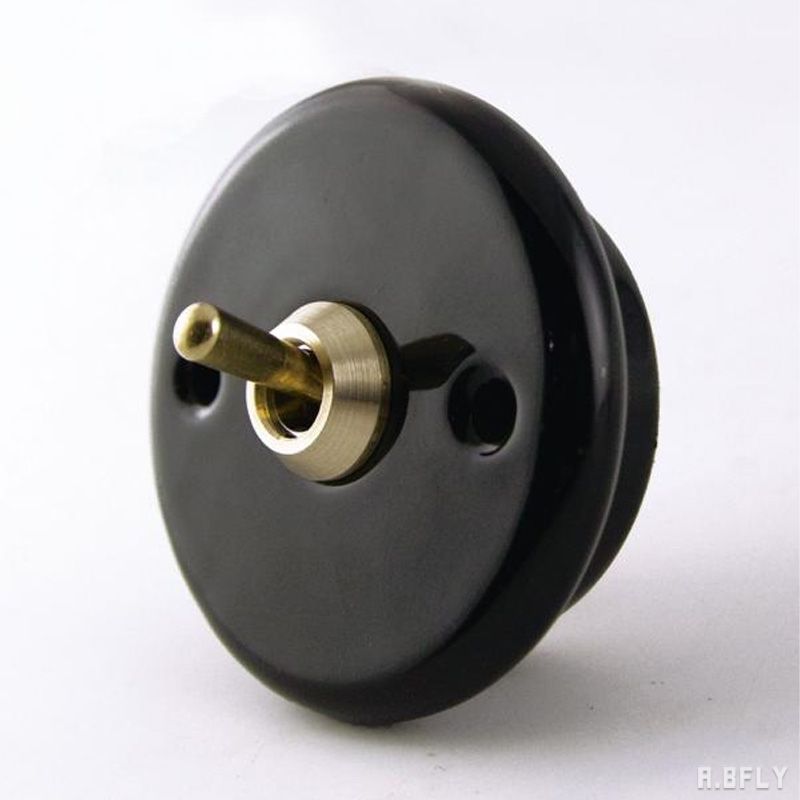 樂天商城 - セラミックプレート トグル式 1スイッチ 磁器 真鍮 セラミック ブラック 黒 海外 アンティーク スイッチ 1口 マッシュルームタイプ 照明 照明器具 レトロ インダストリアル DIY 壁スイッチ 洗面所 新築 おしゃれ 施主支給 リノベーション デザイン住宅 新築 自由設計 建築士