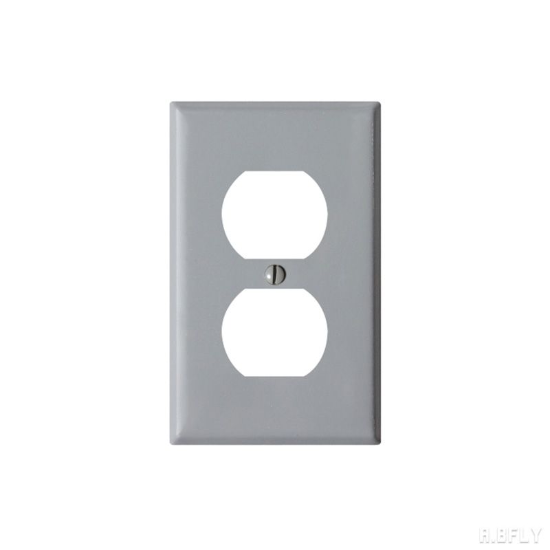 2口コンセントプレート 2口コンセント プレート スチール グレー 灰色 海外 アメリカン 照明器具 レトロ インダストリアル シンプル DIY 壁スイッチ 洗面所 新築 おしゃれ 施主支給 リノベーション デザイン住宅 新築 自由設計 建築士 クラシカル 店舗 アメリカ製