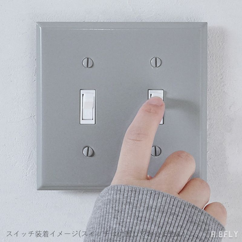 2口スイッチプレート 2口スイッチ プレート スチール グレー 灰色 海外 アメリカン 照明器具 レトロ インダストリアル シンプル モダン DIY 壁スイッチ 洗面所 新築 おしゃれ 施主支給 リノベーション デザイン住宅 新築 自由設計 建築士 クラシカル 店舗 アメリカ製 [3]