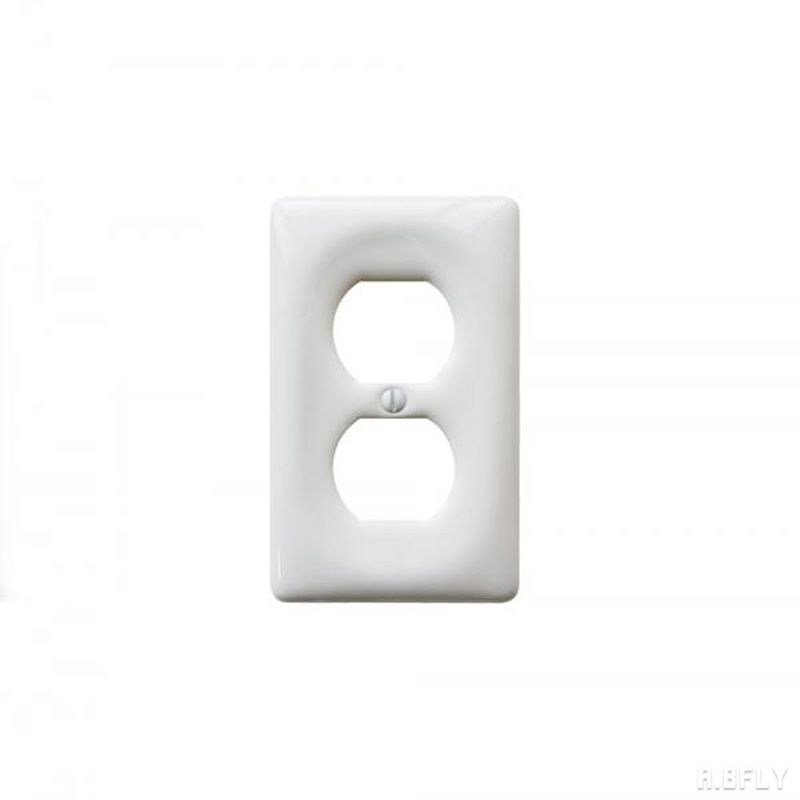 2口コンセントプレート 2口コンセント プレート セラミック 陶器 ホワイト 白 海外 アメリカン 照明器..