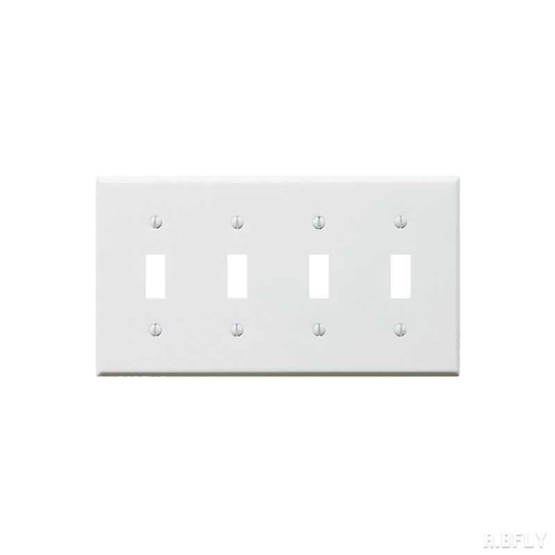 4口スイッチプレート 4口スイッチ プレート スチール ホワイト 白 海外 アメリカン 照明器具 レトロ インダストリアル モダン シンプル DIY 壁スイッチ 洗面所 新築 おしゃれ 施主支給 リノベーション デザイン住宅 新築 自由設計 建築士 クラシカル 店舗 アメリカ製