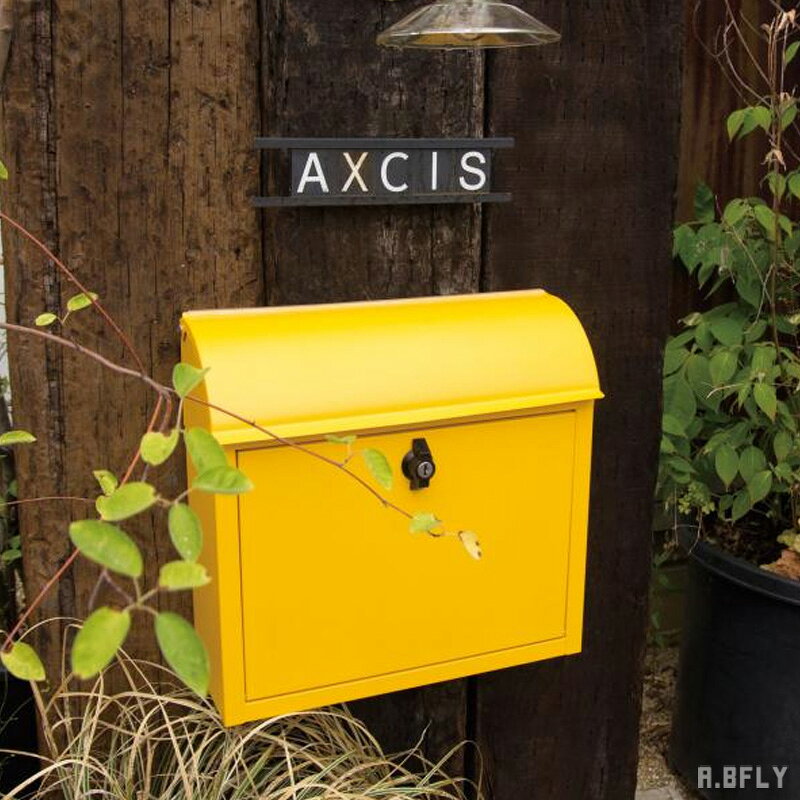 樂天商城 - 【最大6,000円クーポン配布中】ポスト 郵便ポスト イエロー 黄色 ポップ 北欧 シンプル ナチュラル ビビットカラー アクセントカラー 可愛い お洒落 新生活 オフィス post 鍵付き