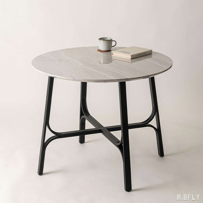 樂天商城 - ダイニングテーブル テーブル 丸テーブル 円形 カフェテーブル ダイニング 食卓テーブル ラウンドテーブル 円卓 スタイリッシュ おしゃれ 石目調 ブラックスチール シンプル シック モダン すっきり かっこいい デザイン 抜け感 上品 丸 円 ラウンド サークル ライトグレー