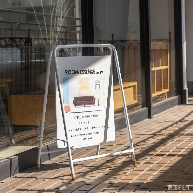樂天商城 - サインボード メニューボード ウェルカムボード 案内板 看板 立て看板 スタンド看板 スタンドボード 掲示板 北欧 インダストリアル 畳める 折りたたみ コンパクト シンプル 店舗 ショップ 軽量 スチール モダン スリム 隙間収納 スリム ホワイト 白 完成品[LF]