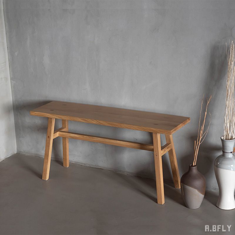 ベンチ 腰掛 椅子 チェア シンプル ウッドベンチ 木製ベンチ 天然木 オーク材 北欧 お洒落 かわいい フラット ディスプレイ ラック 鉢置き プランタースタンド 玄関 ホワイトオーク コンパクト 1人用 ひとり掛け リビング ダイニング テラスのサムネイル