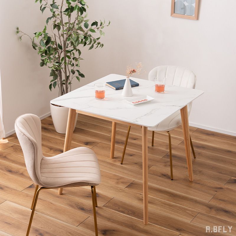 樂天商城 - 【最大6,000円クーポン配布中】大理石調 大理石柄 正方形 幅80cm 80×80 ダイニングテーブル ストーン柄 韓国インテリア シンプル おしゃれ スタイリッシュ 机 つくえ 食卓 北欧 かわいい コンパクト ホワイト 白 白色 ナチュラル 木目 木 ベージュ 木製 四つ足 トレンド
