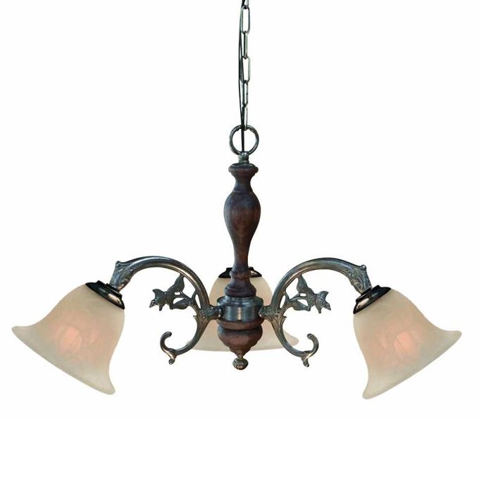 樂天商城 - 【最大6,000円クーポン配布中】シャンデリア アンティーク 照明 ライト 天井 間接照明 クラシカル スポットライト レトロ ショップ リビング 寝室 玄関 アクセント ガラスシェード 3灯 真鍮 ゴージャス 豪華 アンティーク 木製