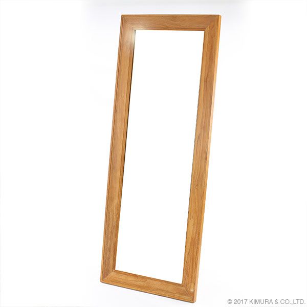 ウォールミラー スタンドミラー 姿見 全身鏡 壁立て 掛け式 チーク 無垢 木製 リビング 玄関 寝室 北欧 ナチュラル カントリー 大型鏡 ミラー クラシカル シック シンプル アンティーク モダン 天然素材 高級 気品 [2]