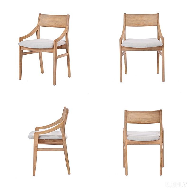 ダイニングチェア アームチェア 肘置き アームレスト チェア 食卓イス 椅子 ウッド 木製 チーク材 無垢材 天然木 天然素材 木目 ナチュラル エイジング加工 モダン シンプル 高級感 クッション ゆったり 完成品