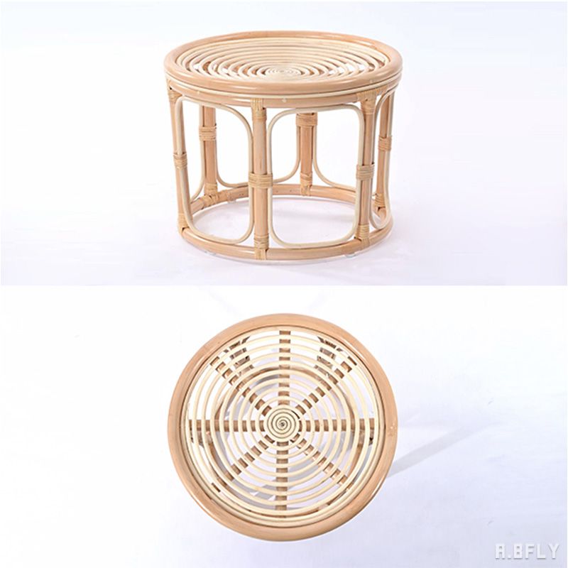スツール 腰掛 椅子 チェア サイドテーブル ミニテーブル 小テーブル ガラス天板 ガラステーブル ラウンドテーブル ソファサイド ベッドサイド ラタン 籐 オットマン 足置き 背もたれ無し アジアン 南国 リゾートチェア クッション 軽量 軽い コンパクト コーヒーテーブル