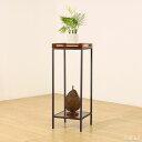 【最大6,000円クーポン配布中】花台 ハイタイプ プランターラック プランタースタンド 鉢置き 花瓶置き グリーン ブラック スチール アイアン チーク無垢材 無骨 インダストリアル モダン 和モダン 玄関 リビング スリム シンプル 植物 インテリア ディスプレイ