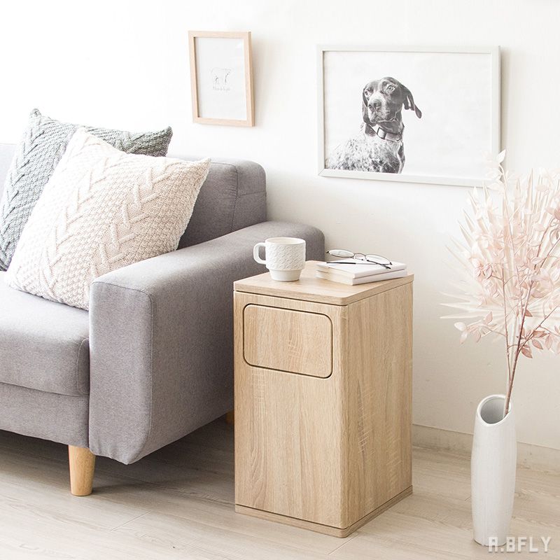 ゴミ箱 キッチンペール 木製 スタイリッシュ デザイン 20L プッシュ式 プッシュ扉蓋 隙間 省スペース シンプル ホワイト 木目 おしゃれ 20リットル スリム コンパクト ナチュラル ウッドデザイン サイドテーブル ミニテーブル ベッドサイド