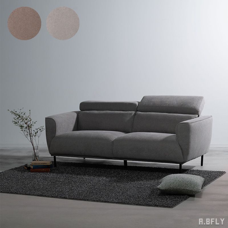 樂天商城 - 【幅185cm】リクライニング 3人掛けソファ 3Pソファ ヘッドレスト sofa ソファー 角度調整 高級感 重厚感 上品 上質 北欧 シンプル モダン ベージュ グレー お洒落 ゆったり スタイリッシュ スチール脚 アイアン ロータイプ使用可【大型商品】