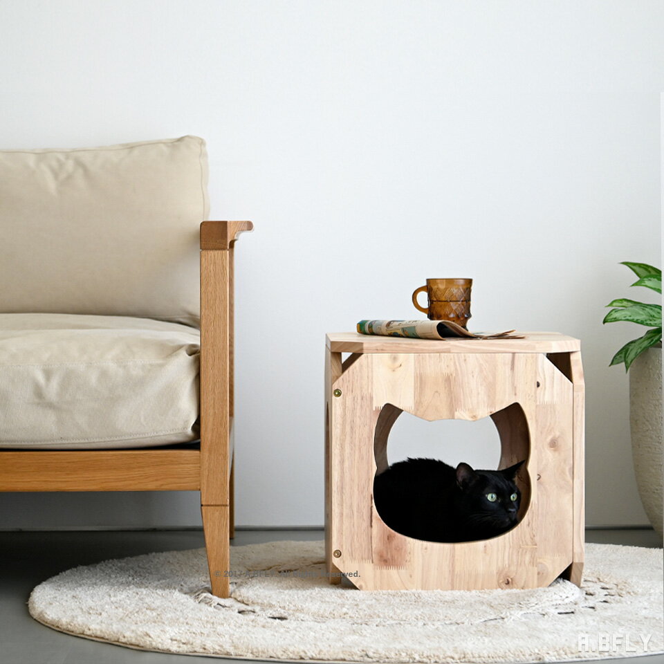 樂天商城 - トンネル スツール 1P キャットハウス いす 腰掛け 1人掛け サイドテーブル ソファーサイドテーブル ペット ハウス 穴 秘密基地 ナチュラル 可愛い お洒落 ペット 猫 cat ねこ 天然木 ウッド シンプル デザイン クラシカル 休憩 猫家具