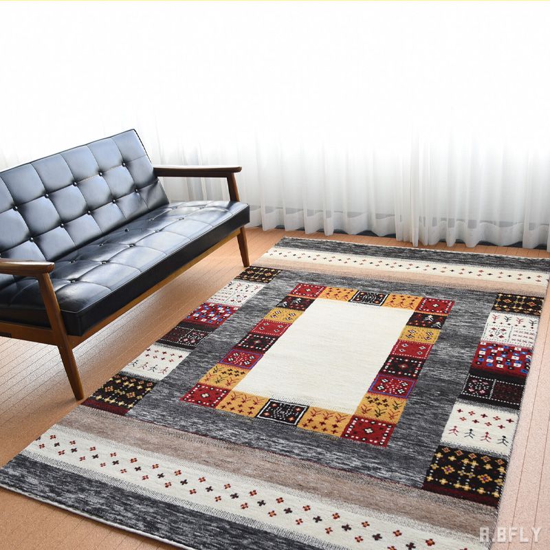 樂天商城 - 【インド製】インド手織ウール絨毯 ギャベ柄 ウール100％ ラグ カーペット ラグマット マット 絨毯 じゅうたん 敷物 レトロ アンティーク リビング ダイニング 新生活 長方形 オールシーズン 丈夫 耐久性 玄関 デスク下 キッチン 北欧 ペルシャンギャベ風 カシュクリタイプ