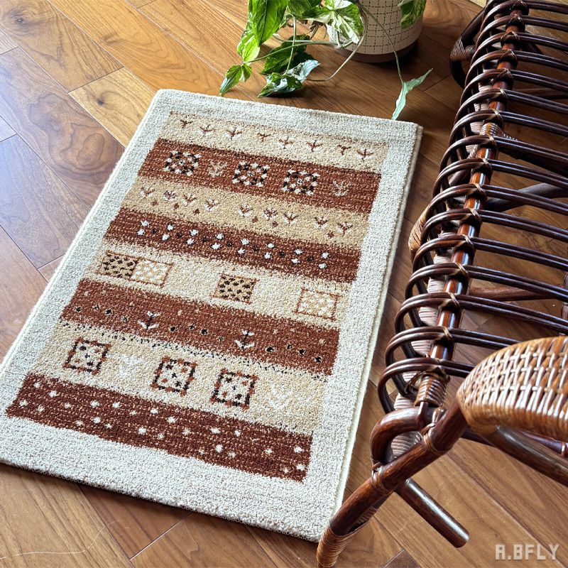 樂天商城 - 【最大6,000円クーポン配布中】【ベルギー製】ウィルトン織絨毯 ギャベ柄 ラグ カーペット ラグマット マット 絨毯 じゅうたん 敷物 レトロ アンティーク リビング ダイニング 新生活 長方形 オールシーズン 丈夫 耐久性 玄関 デスク下 キッチン 北欧 ペルシャンギャッベ