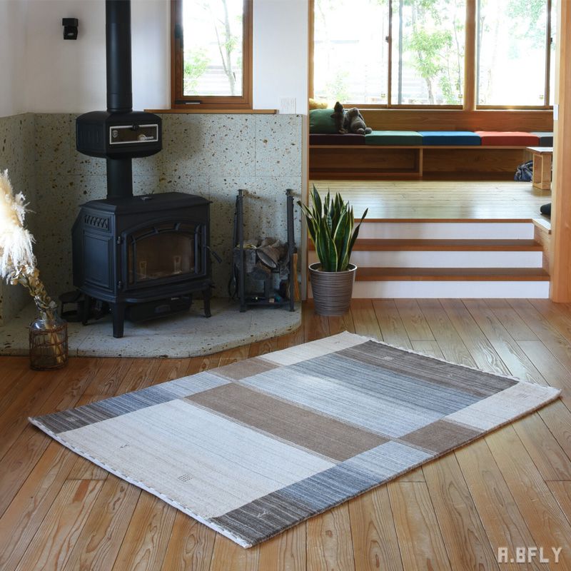 樂天商城 - ペルシャ絨毯 ペルシャンギャベ風 ギャベ 手織ウール絨毯 ギャベ柄 ウール100％ ラグ カーペット ラグマット マット 絨毯 じゅうたん 敷物 玄関 北欧 アンティーク リビング キッチン ダイニング デスク下 長方形 やさしい肌触り オールシーズン 無染色 ナチュラル 羊毛