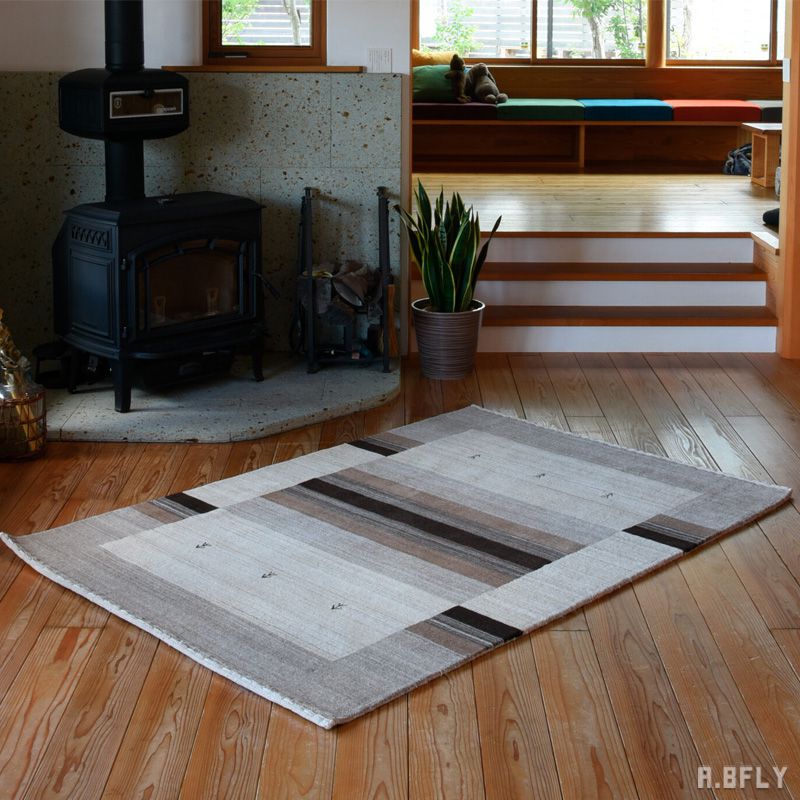 樂天商城 - ペルシャ絨毯 ペルシャンギャベ風 ギャベ 手織ウール絨毯 ギャベ柄 ウール100％ ラグ カーペット ラグマット マット 絨毯 じゅうたん 敷物 玄関 北欧 アンティーク リビング キッチン ダイニング デスク下 長方形 やさしい肌触り オールシーズン 無染色 ナチュラル 羊毛