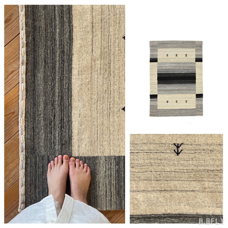 ペルシャ絨毯 ペルシャンギャベ風 ギャベ 手織ウール絨毯 ギャベ柄 ウール100% ラグ カーペット ラグマット マット 絨毯 じゅうたん 敷物 玄関 北欧 アンティーク リビング キッチン ダイニング デスク下 長方形 やさしい肌触り オールシーズン 無染色 ナチュラル 羊毛