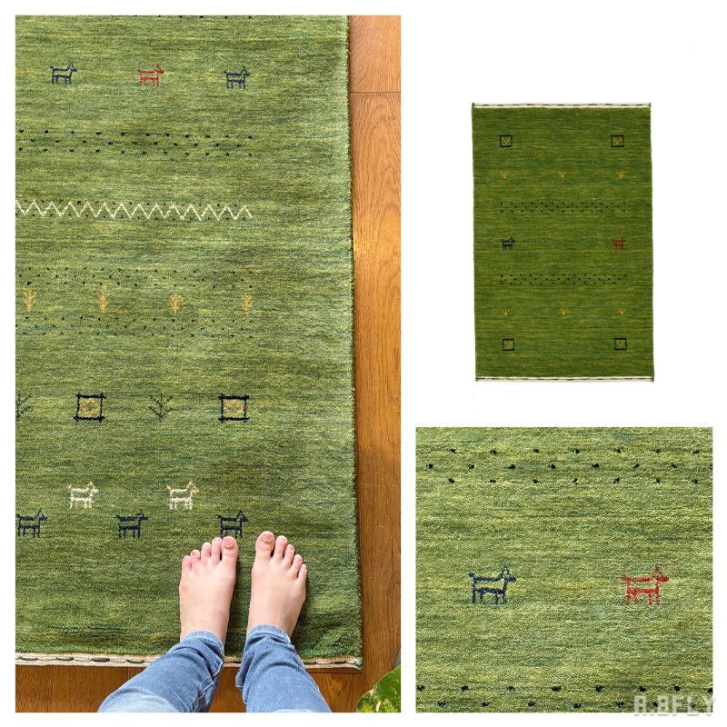 ペルシャ絨毯 ペルシャンギャベ風 ギャベ 手織ウール絨毯 ギャベ柄 ウール100% ラグ カーペット ラグマット マット 絨毯 じゅうたん 敷物 玄関マット 北欧 アンティーク リビング キッチン ダイニング デスク下 新生活 長方形 ヴィンテージ感 やさしい肌触り オールシーズン