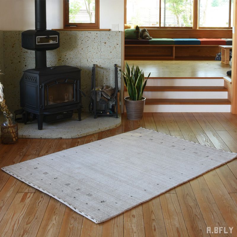 ペルシャ絨毯 ペルシャンギャベ風 ギャベ 手織ウール絨毯 ギャベ柄 ウール100％ ラグ カーペット ラグマット マット 絨毯 じゅうたん 敷物 玄関 北欧 アンティーク リビング キッチン ダイニング デスク下 長方形 やさしい肌触り オールシーズン 無染色 ナチュラル 羊毛