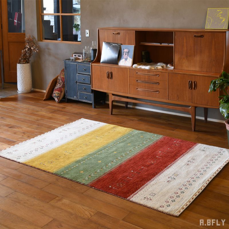 樂天商城 - ペルシャ絨毯 ペルシャンギャベ風 ギャベ 手織ウール絨毯 ギャベ柄 ウール100％ ラグ カーペット ラグマット マット 絨毯 じゅうたん 敷物 玄関マット 北欧 アンティーク リビング キッチン ダイニング デスク下 新生活 長方形 ヴィンテージ感 やさしい肌触り オールシーズン