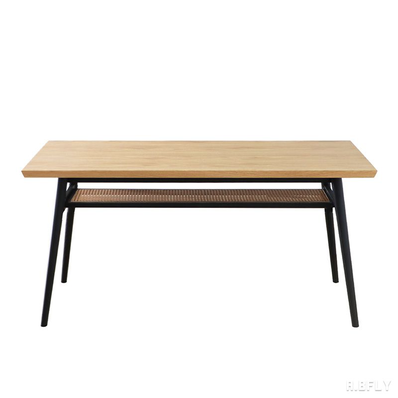 ダイニングテーブル 4人掛け 食卓テーブル 木製テーブル 棚付き 大きめ 長方形 人工 ラタン 幅150cm 奥行75cm ダイニング キッチン テーブル 4人用 天然木 無垢 ナチュラル おしゃれ ナチュラル シンプル 北欧 モダン カフェ レストラン【UP TOWN FURNITURE】 [2]