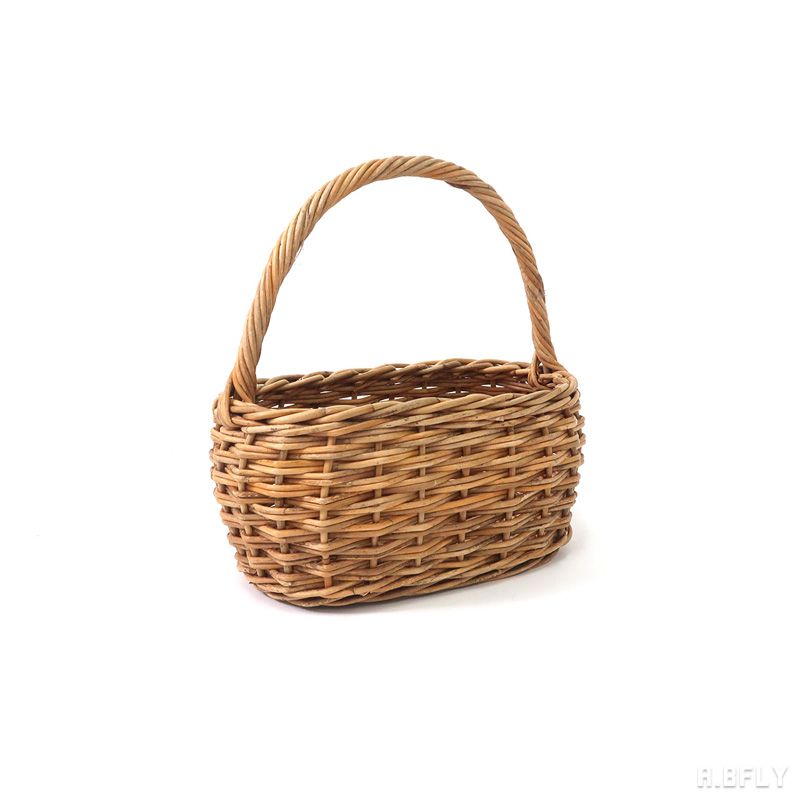 バスケット オーバル 楕円形 ワンハンドル プランター 収納 キッチン ラタン 籐 天然素材 アラログ アンティーク風 ビンテージ風 ヴィンテージ風 カントリー カフェ 北欧 お洒落 ナチュラル アジアンテイスト リゾート ガーデン テラス グリーン 寄せ植え 2