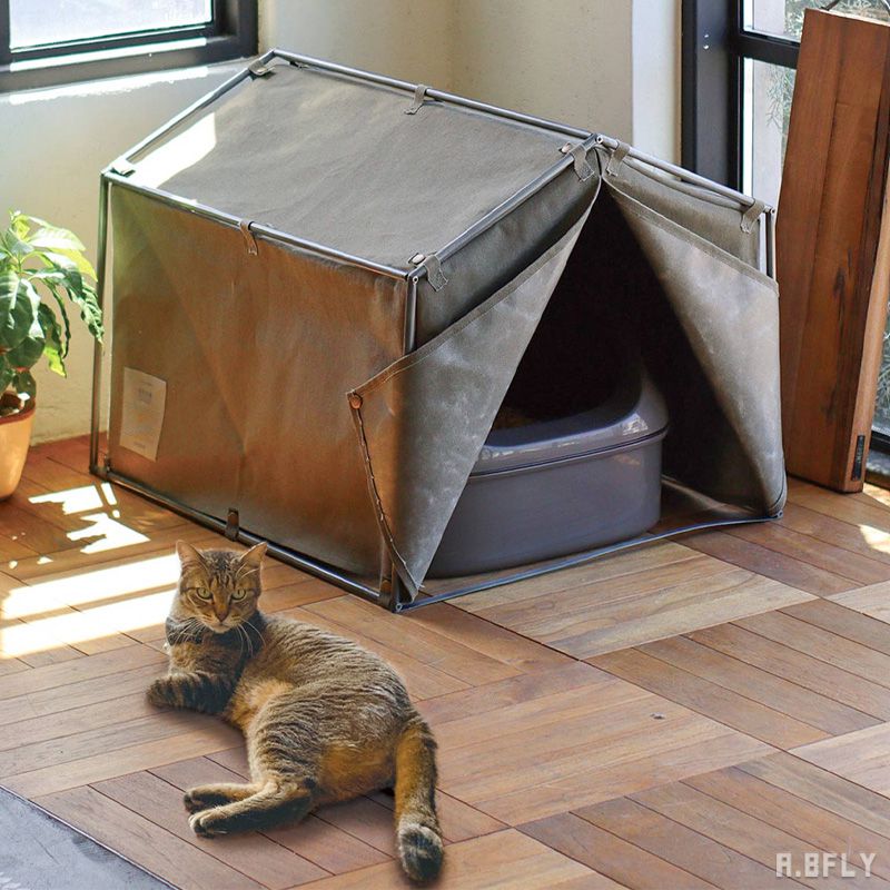 キャットトイレカバー ペット用トイレカバー 目隠し トイレ隠し ミニタリーテイスト アウトドア 砂の飛び散り防止 ねこ ベッド cat ネコ 猫専用 贈り物 プ...