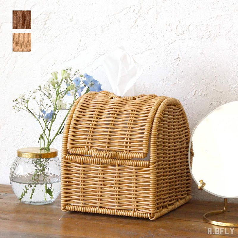 【最大6,000円クーポン配布中】ティッシュケース コンパクト 卓上タイプ トイレットペーパー ティッシュ ナチュラル ブラウン ティッシュ入れ お洒落 メイク リビング サニタリー 洗面所 脱衣所 ナチュラル 北欧インテリア