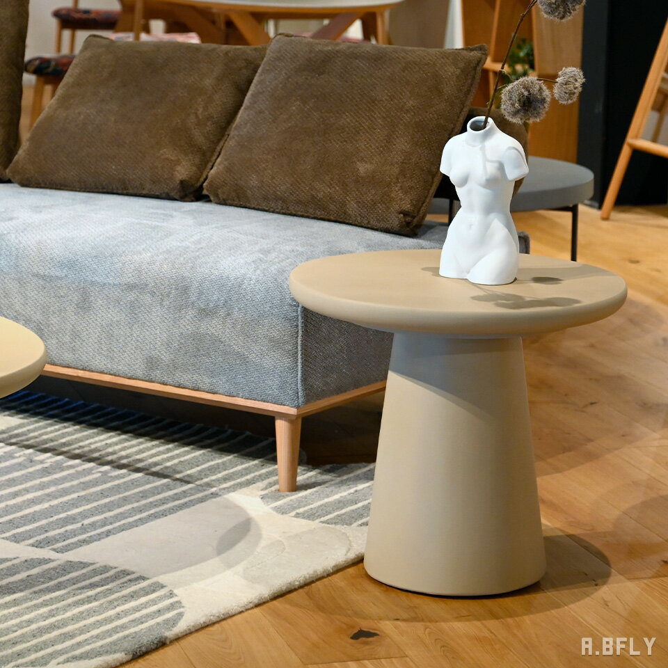 樂天商城 - 【最大6,000円クーポン配布中】サイドテーブル ソファーテーブル モルタル コンクリート ミニテーブル 円形テーブル ラウンドテーブル オブジェ 花台 くすみカラー 愛されベージュ 韓国インテリア モダン インダストリアル