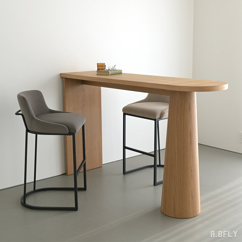 樂天商城 - 【最大6,000円クーポン配布中】オーク突板 ハイカウンターテーブル 幅170cm｜ロケット型脚 U型天板 バーテーブル バーカウンター テレワーク 在宅ワーク リモートワーク ハイテーブル 木製 北欧風 ナチュラル