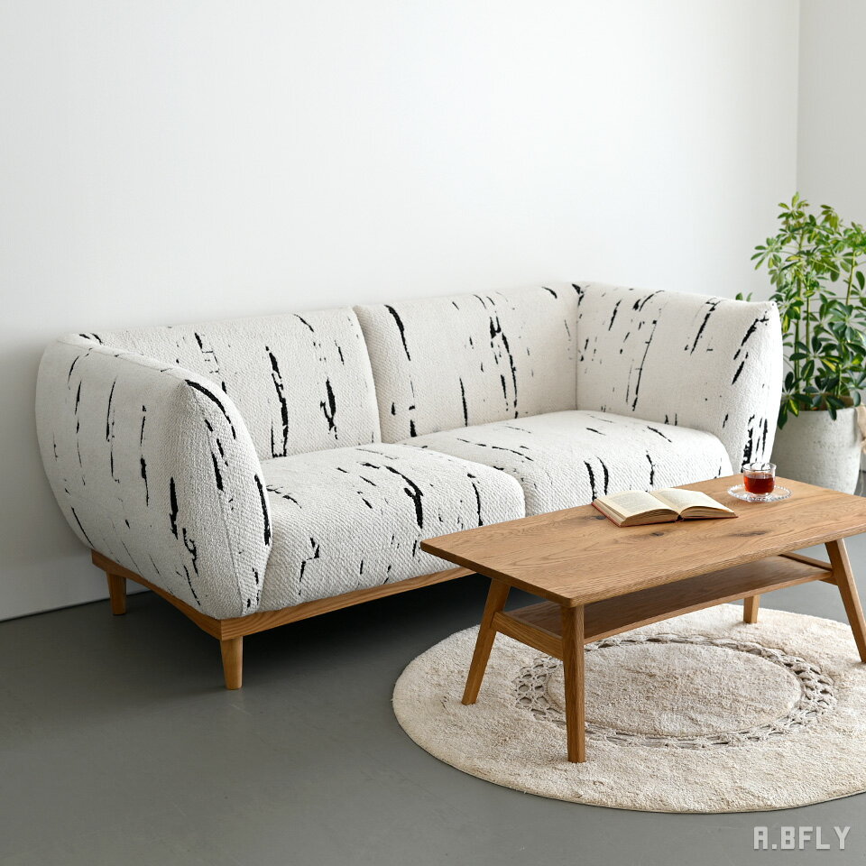 樂天商城 - ソファ 2 ～ 2.5人掛け 185cm ファブリック オーク材 ペット対応 北欧 モダン ナチュラル おしゃれ 肘付き クッションソファ 木脚 リビングソファ 完成品 脚取り付け【大型商品】