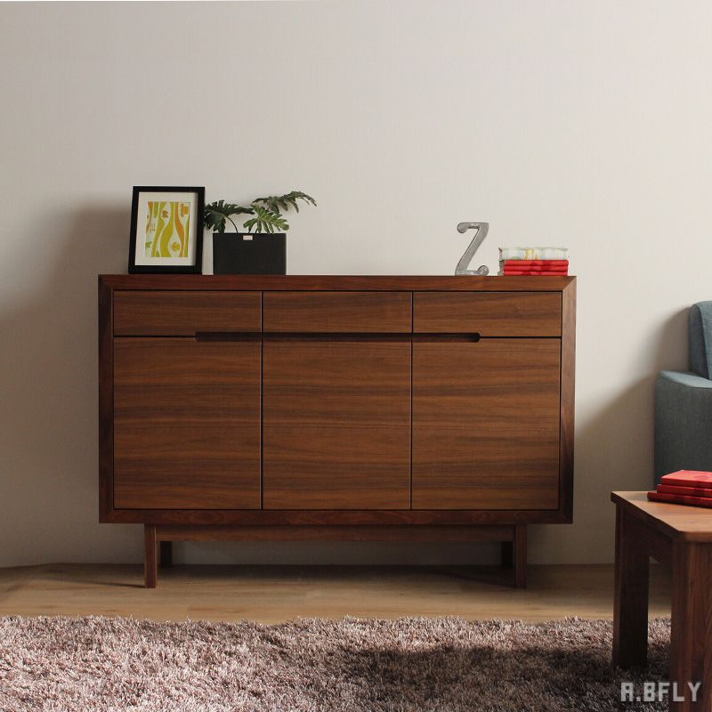 【SS限定｜最大6,000円OFFクーポン】【日本製 大川家具】国産 老舗 箪笥 サイドボード タンス チェスト 天然木 ウォールナット 無垢材 職人 木目 デザイン 大容量 収納家具 高級家具 シンプルモダン ブラウン ジャパンディ【大型商品】(3)