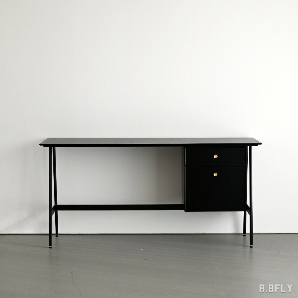 【マラソン限定クーポン】【日本製 / 大川家具】スリムデスク ブラック シンプル モダン デスク 幅120/150cm 木製 引き出し左右入替可 在宅ワーク PCデスク ワークデスク おしゃれ 省スペース スリム 作業台 学習机 勉強机 組立簡単 ローボード風 [2]