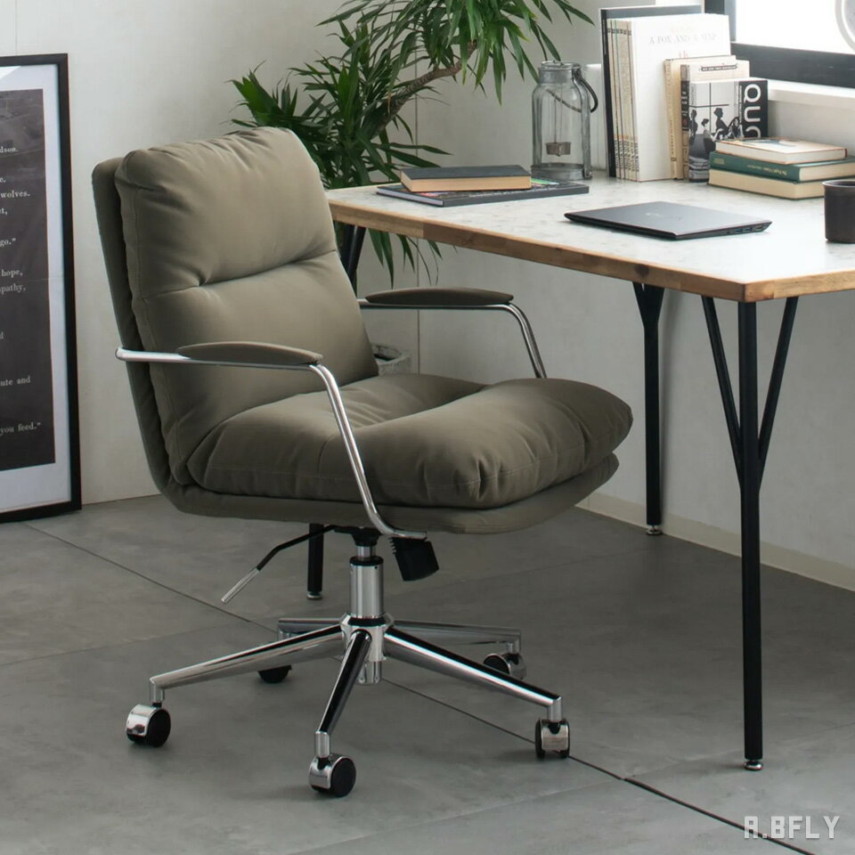 オフィスチェア ワークチェア デスクチェア パソコンチェア 肘付き アームチェア 高さ調節 昇降 ロッキング 回転 キャスター付き レザーファブリック スチール脚 事務椅子 在宅ワーク テレワーク リモートワーク 書斎 おしゃれ 高級感 グレー ブラック