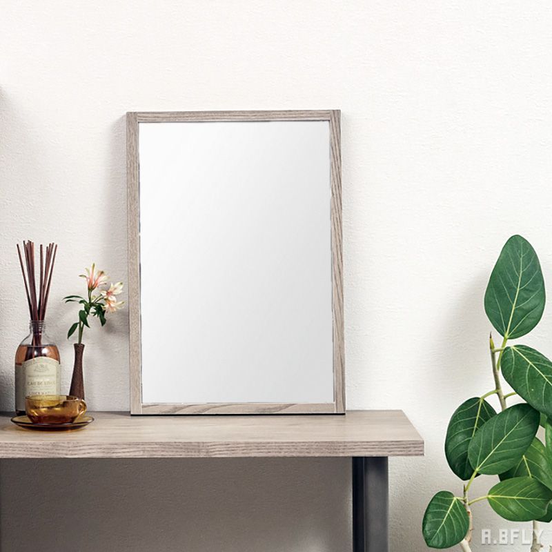【日本製】鏡 壁掛け ミラー ウォールミラー 長方形 四角 フラット 卓上 洗面台 美容室 ショップ シャビー グレー ブラウン シック 北欧 フレンチテイスト 引き出し 引出 チェスト 開き扉 棚 国産(3.0)