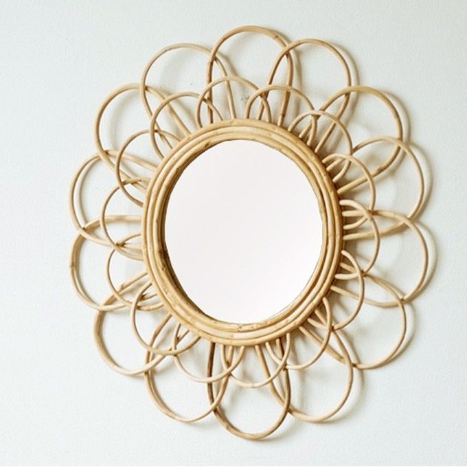 【最大6,000円クーポン配布中】ウォールミラー ラタン 鏡 壁掛け 円形 丸型 アジアン リゾート 北欧 シャビー ヴィンテージ レトロ ナチュラル 自然 素朴 玄関先 リビング [2]