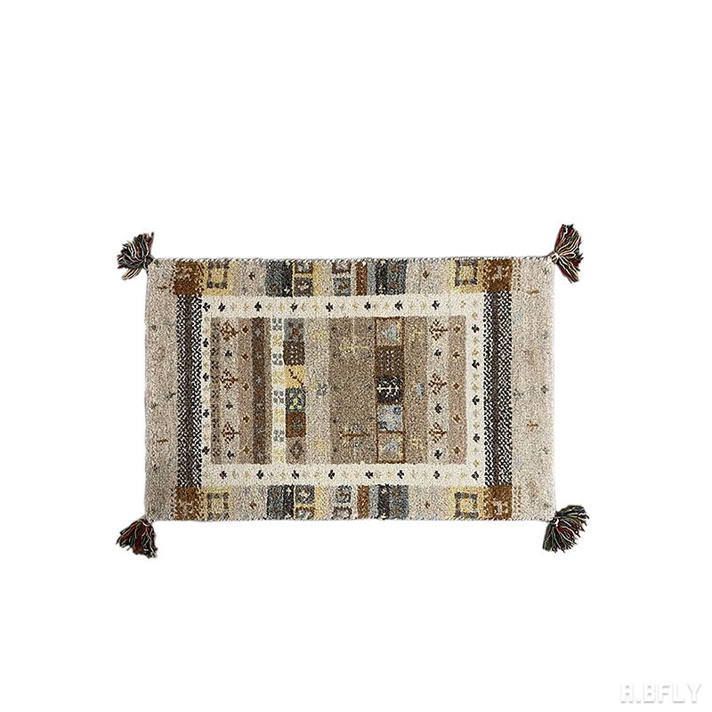 樂天商城 - 【選べるサイズ】ラグ カーペット ラグマット マット 絨毯 じゅうたん シャギー デザイン ギャベ調 ギャッベ調 北欧 アンティーク 玄関 リビング キッチン ダイニング デスク下 新生活 正方形 長方形 室内 敷物