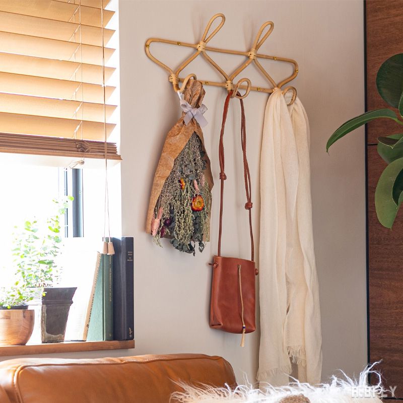 【BF限定 最大6,000円OFFクーポン】ウォールハンガー フック 壁掛け 壁面収納 ラタン 籐 リアルラタン ..