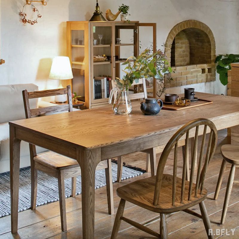 【SS限定｜最大6,000円OFFクーポン】【135cm/180cm】ダイニングテーブル 食卓テーブル タモ無垢材 天然木製 天板 食事 食堂 机 シンプル ナチュラル 北欧 レトロ 4人掛け 6人掛け 高級【大型商品】