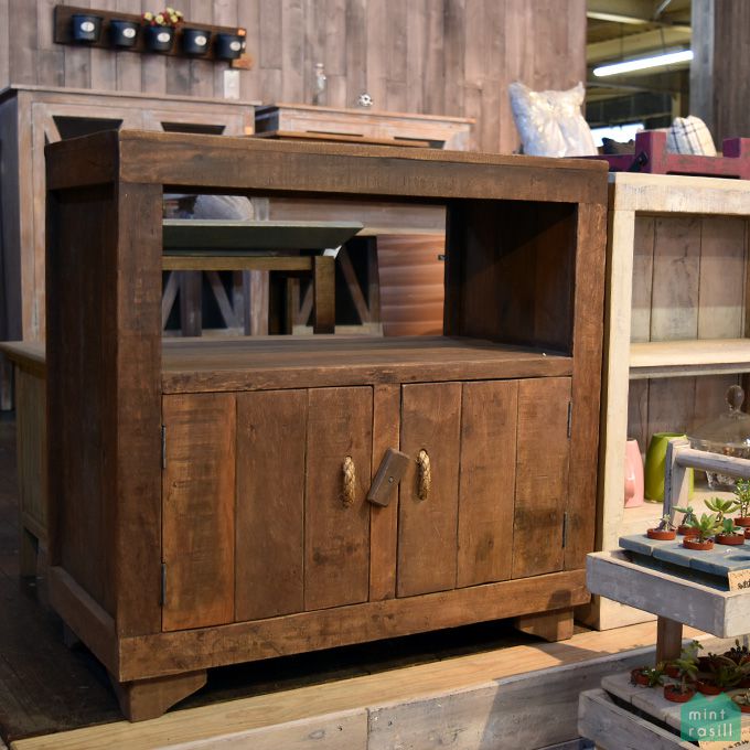 【最大6,000円クーポン配布中】カップボード キャビネット キッチン収納 テレビボード 電話台 古木製 シャビー家具 リサイクルウッド アンティーク家具 北欧風 レトロ モダン アジアンのサムネイル