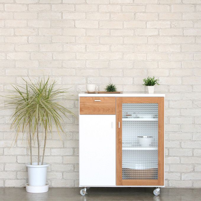 樂天商城 - 【最大6,000円クーポン配布中】【日本製】キッチンカウンター 作業台 コンパクト キッチン収納 レンジ台 リビングキャビネット キャビネット 棚 食器棚 カウンターテーブル レンジワゴン キッチンラック 国産 ガラス モダン シンプル 省スペース コンパクト