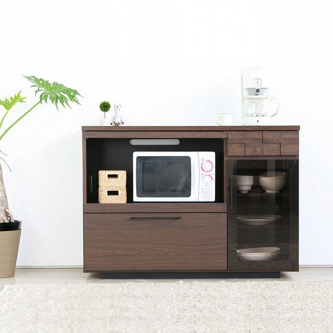 樂天商城 - 【日本製】キッチンカウンター 調理台 キッチンボード キッチン収納 レンジ台 ワークデスク キッチンデスク 収納ラック レンジ台 キッチンラック 国産 モダン シンプル 北欧 ミッドセンチュリー 作業台 西海岸 木製 アルダー材【大型商品】