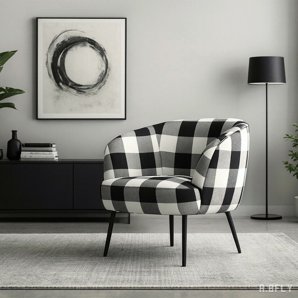 楽天市場】チェック柄（ラウンジチェア・パーソナルチェア｜イス