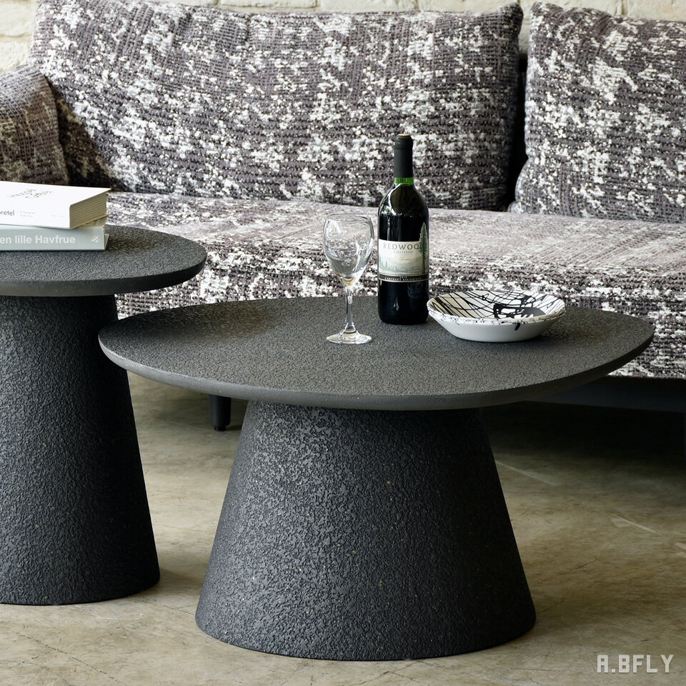 樂天商城 - 【最大6,000円クーポン配布中】ローテーブル センターテーブル リビングテーブル 円形テーブル 丸テーブル ラウンドテーブル モダン 重厚感 シック オブジェ インテリア 高級感 チャコールグレー モノトーン